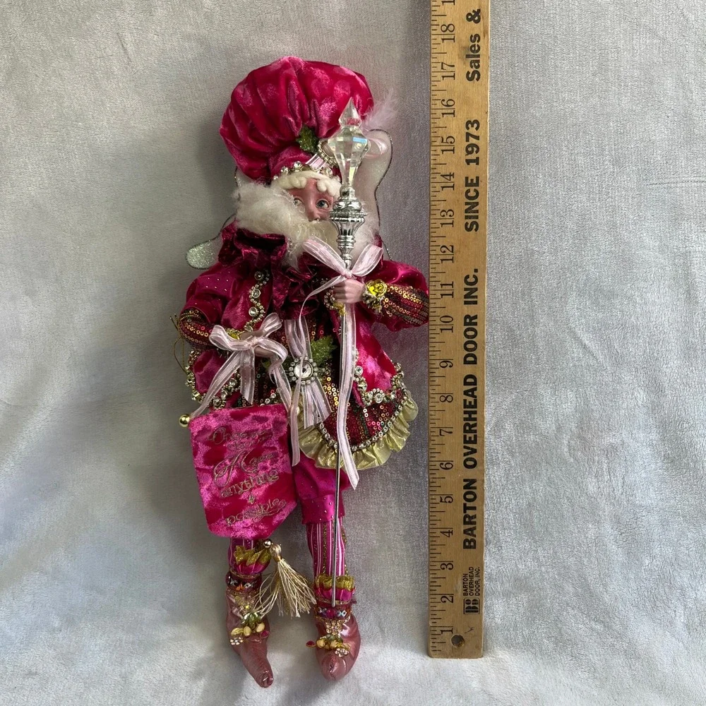 Mark Roberts Hope Fairy Collectible Doll Pink Velvet Sequin Jeweled Whimsical